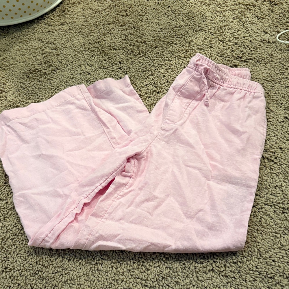 Kids pink linen pants